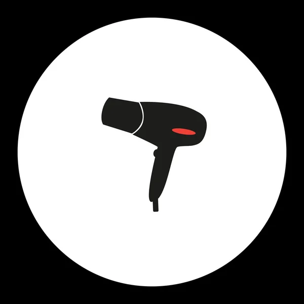 Secador de pelo aislado simple icono negro y rojo eps10 — Archivo Imágenes Vectoriales