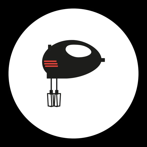 Misturador elétrico simples isolado ícone preto e vermelho eps10 — Vetor de Stock
