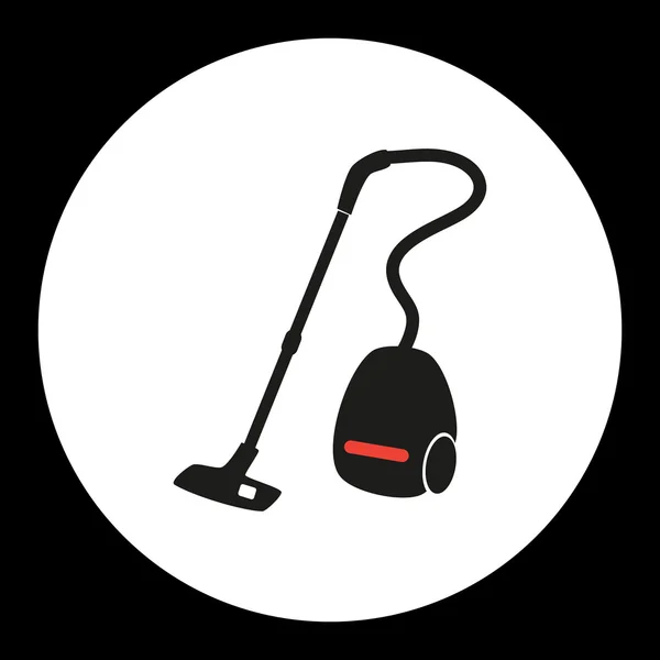 Aspirapolvere semplice isolato icona nera e rossa10 — Vettoriale Stock