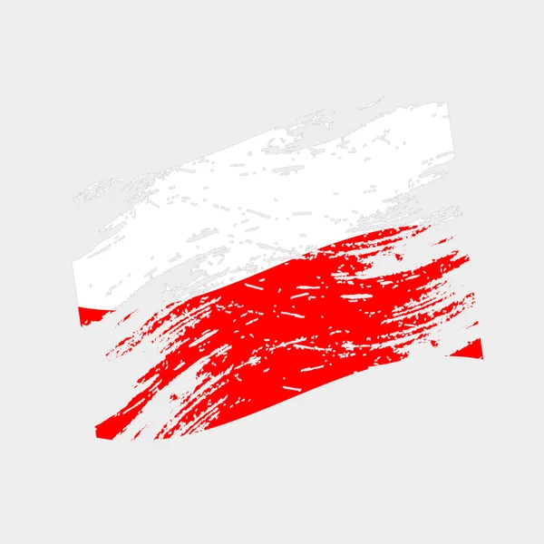 Drapeau national poland couleur style grunge eps10 — Image vectorielle