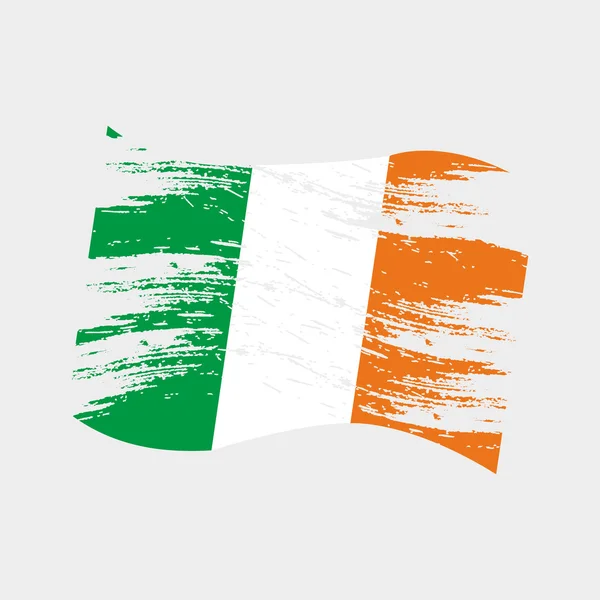 Farbe Irland Nationalflagge Grunge-Stil eps10 — Stockvektor