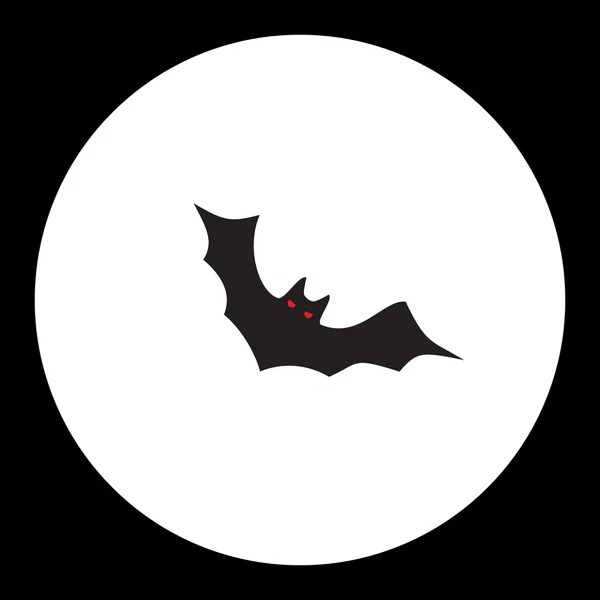 Morcego preto com olhos vermelhos simples isolado ícone preto eps10 — Vetor de Stock