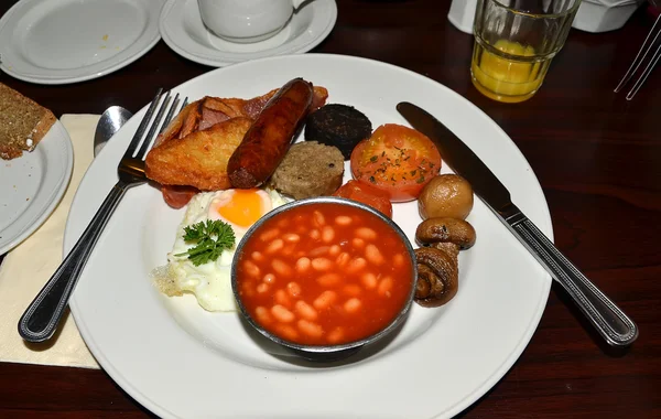typical irish breakfast in hotel restaurant photography
