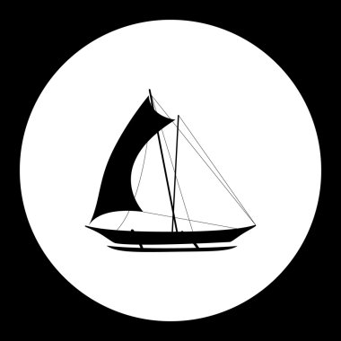 katamaran tekne basit izole siyah simgesi eps10