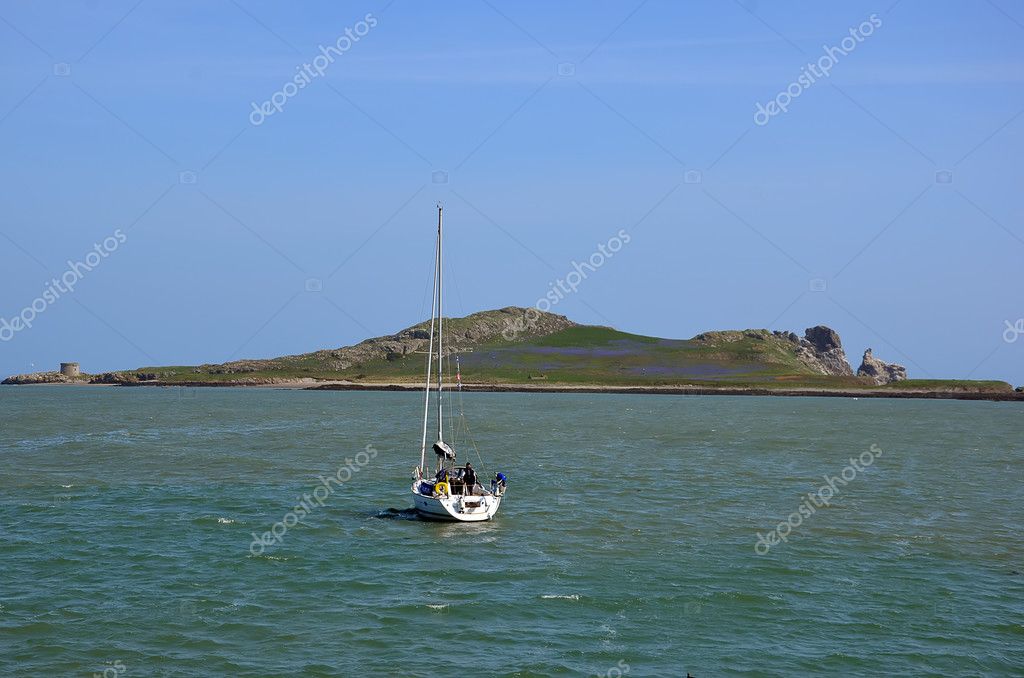 Small fishing boat departs from port landscape — Stock Photo © martin951  #114704850