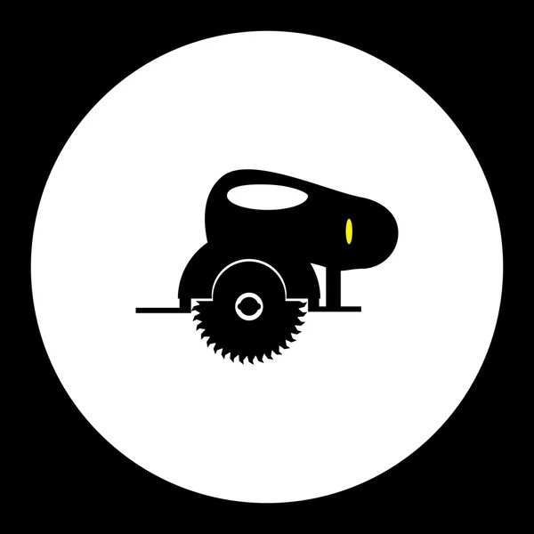 Scie circulaire noire à moteur simple icône isolée eps10 — Image vectorielle