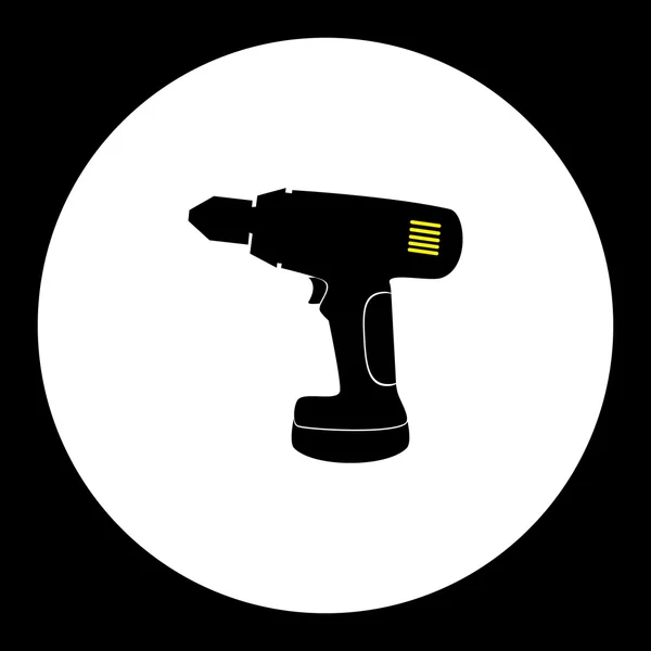 Wkrętarki elektryczne warsztat narzędzie isoated czarny ikona eps10 — Wektor stockowy