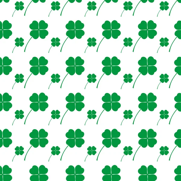 Cloverleaf happy green leaf seamless background eps10 — Stock Vector
