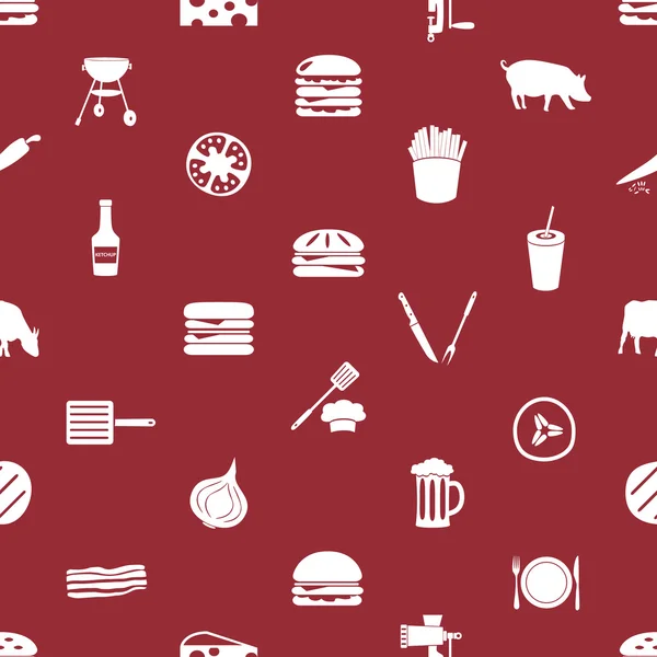 Hamburger tema moderna enkla ikoner seamless mönster eps10 — Stock vektor