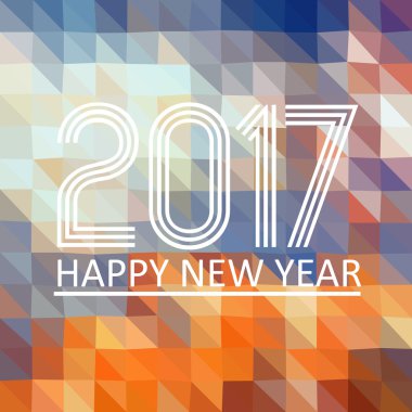 mutlu yeni yıl 2017 çok renkli düşük çokgen üçgen gradyan grafik arka plan eps10