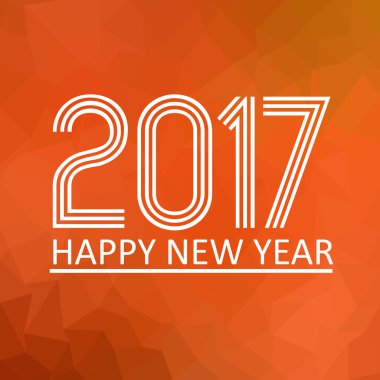 mutlu yeni yıl 2017 turuncu düşük çokgen gradyan grafik arka plan eps10
