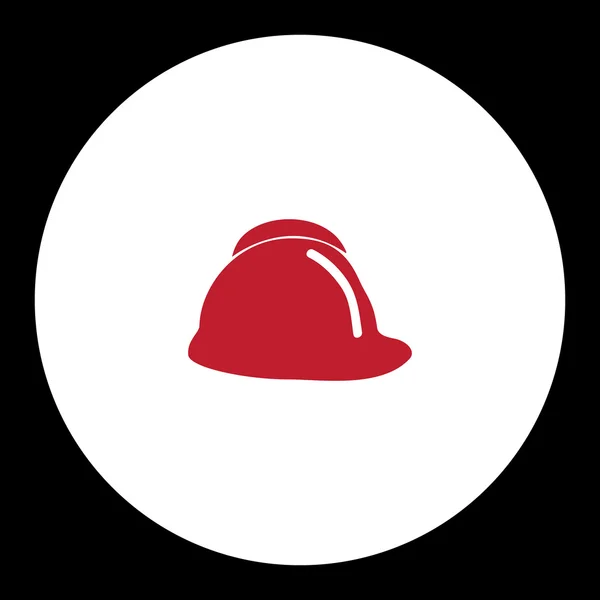 Red fire brigade helmet simple isolated icon eps10 — Stock Vector