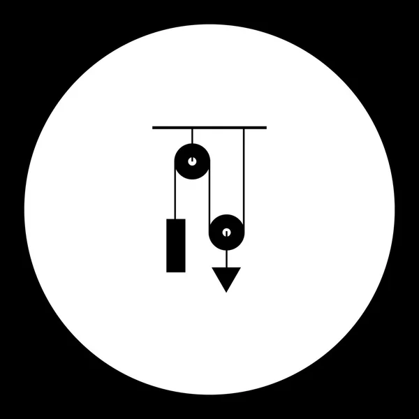 Kladky a síla Kinematika fyzice jednoduchý ikona eps10 — Stockový vektor