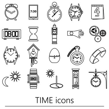 eps10 zaman Tema modern basit anahat simgelerini belirlemek