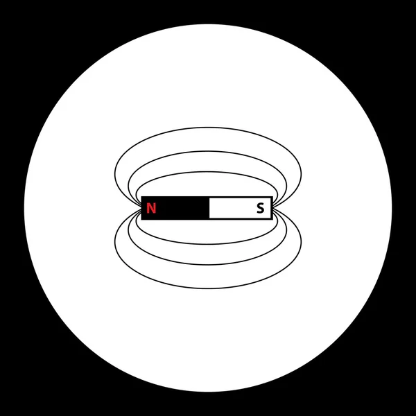 Magnetfält runt magnet fysik enkel ikon eps10 — Stock vektor