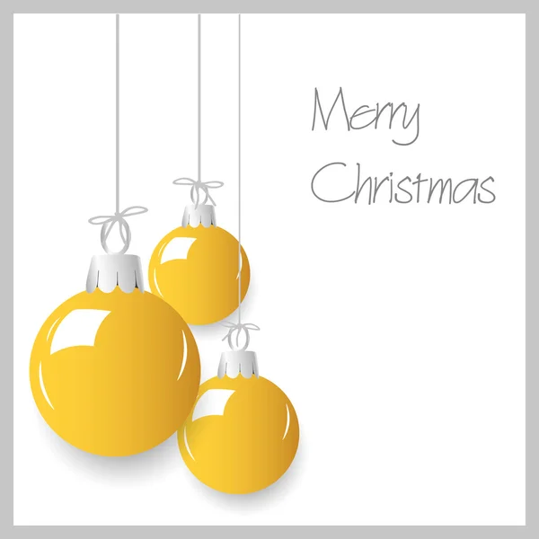 Glanzend geel decoratie kerstballen opknoping eps10 — Stockvector