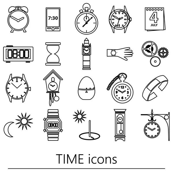 Time theme modern simple outline icons set eps10 Royalty Free Stock Illustrations
