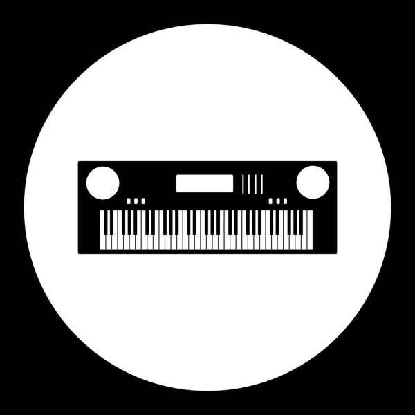 Svart isolerade enkel tangentbord musikinstrument eps10 — Stock vektor