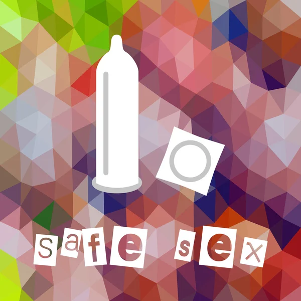 Safe Sex Thema Symbole niedriges Polygon Hintergrund Banner eps10 — Stockvektor