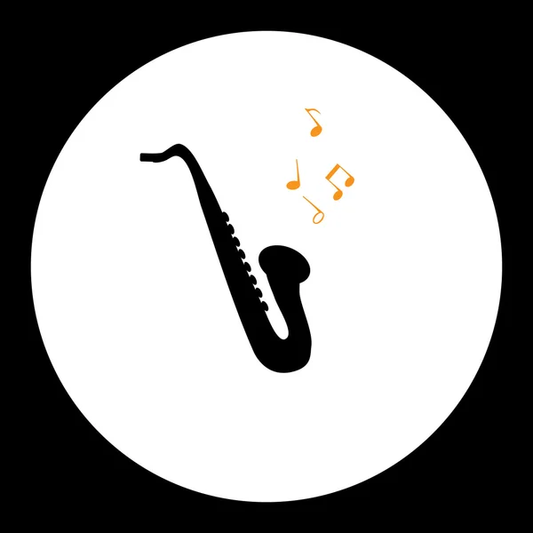 Preto simples isolado saxofone instrumento musical eps10 — Vetor de Stock