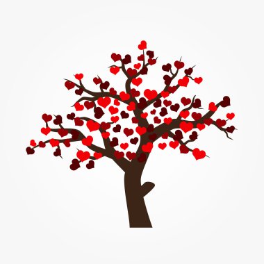 ağaç Sevgililer veya düğün eps10 için çeşitli kırmızı kalp