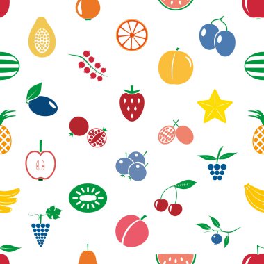 meyve Tema Renk basit simgeler Dikişsiz modern desen eps10