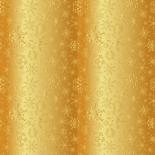 Oro invierno copos de nieve rayas patrón de invierno eps10 — Vector de stock