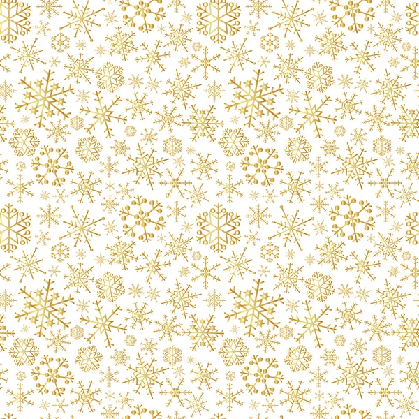 Золоті зимові сніжинки безшовний зимовий візерунок eps10 — стоковий вектор