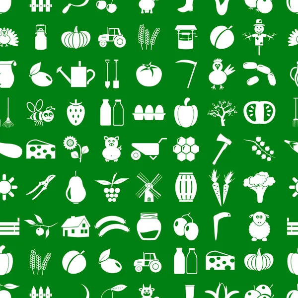 Farm and farming simple icons set vector seamless pattern eps10 — Stock Vector