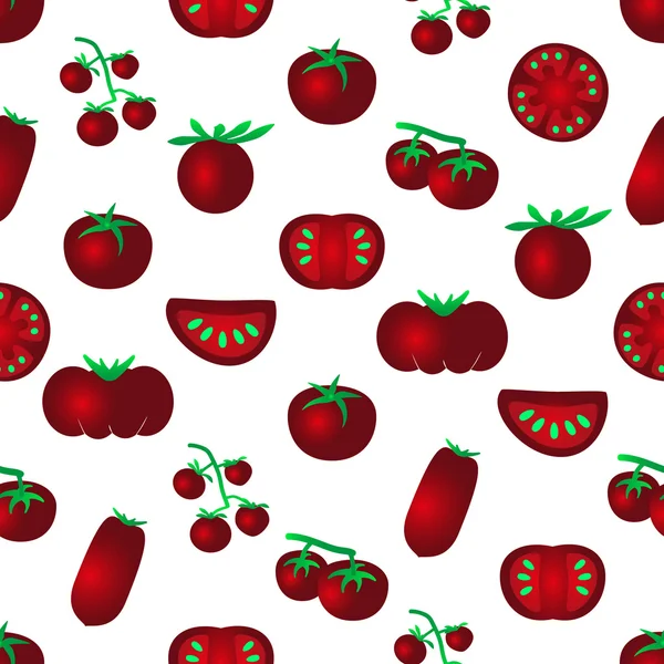 Czerwony kolor pomidorów prostych ikon seamles wzór eps10 — Wektor stockowy