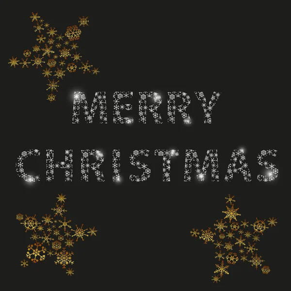 Étoiles de couleur brillantes et joyeux Noël de petits flocons de neige hiver ou Noël thème décoration eps10 — Image vectorielle