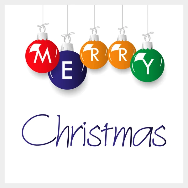 Brillant coloré joyeux Noël décoration avec des boules suspendues eps10 — Image vectorielle
