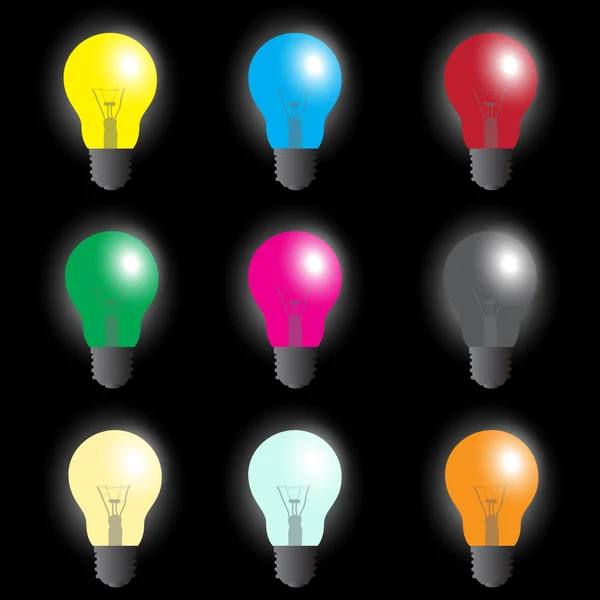 रंग प्रकाश बल्ब प्रकाश स्रोत eps10 — स्टॉक व्हेक्टर