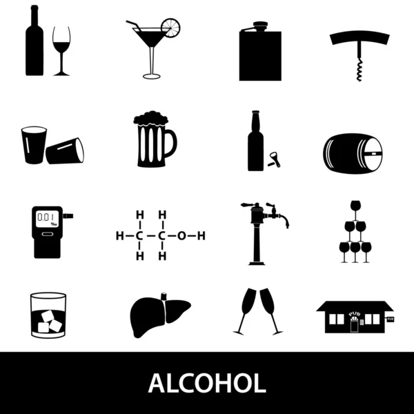 Conjunto de iconos de alcohol eps10 — Vector de stock