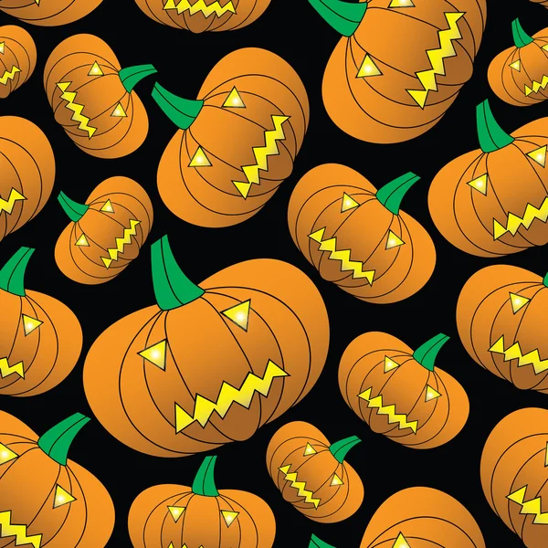 Halloween carved pumpkin seamless pattern eps10 — Stock Vector