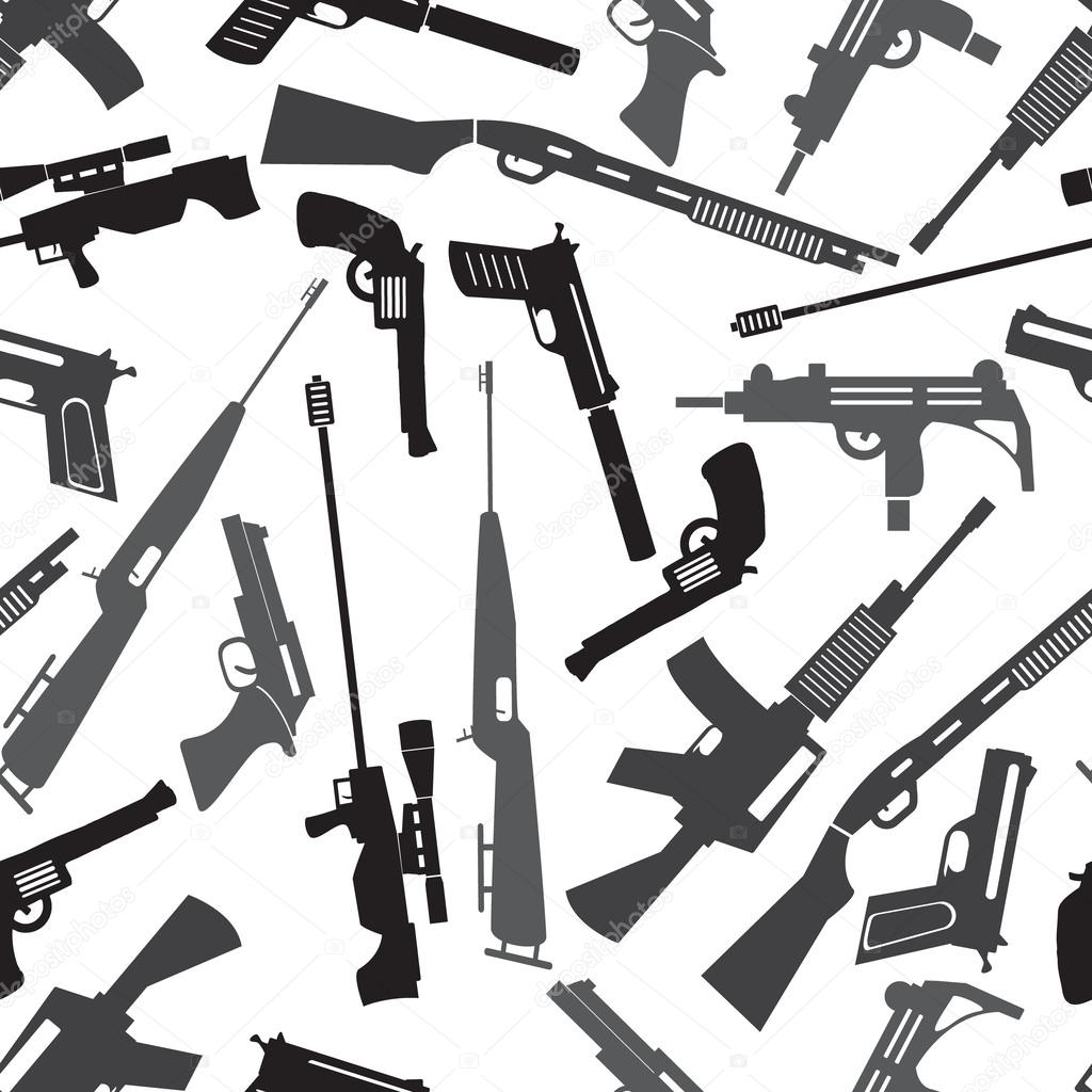 firearms weapons and guns seamless pattern eps10