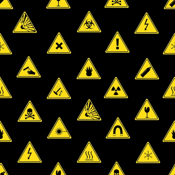 Danger signs types seamless pattern eps10 — Stock Vector