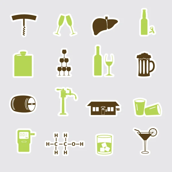 Pegatinas de alcohol conjunto eps10 — Vector de stock