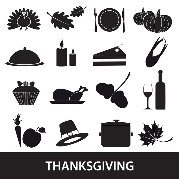 Thanksgiving icons set eps10 — Stock Vector