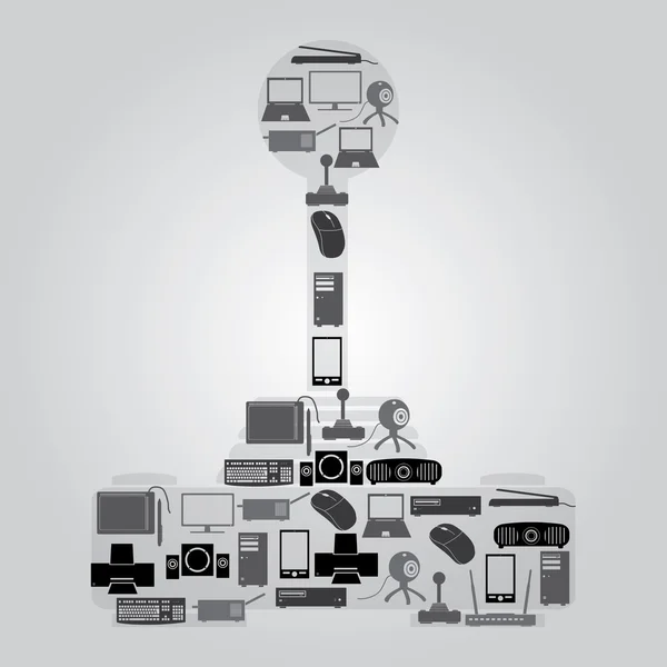 Computer-Peripherie-Symbole in Joystick-Form eps10 — Stockvektor