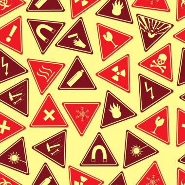 colorful danger signs types seamless pattern eps10 clipart