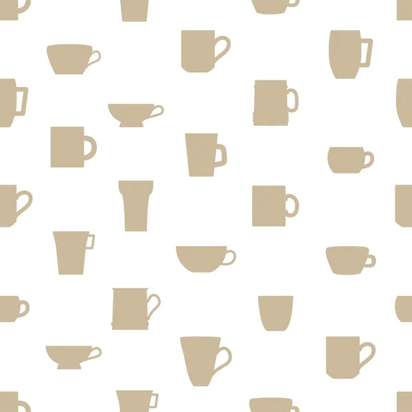 Tazas y tazas silueta simple patrón de iconos eps10 — Vector de stock