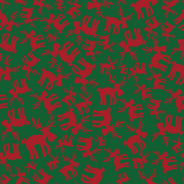 Bożego Narodzenia renifer czerwony i zielony wzór eps10 — Wektor stockowy