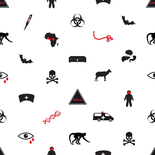 Ebola disease icons seamless white pattern eps10 — Stock Vector