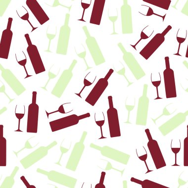 Red and white wine glasses and bottle seamless pattern eps10 vector Red and white wine glasses and bottle seamless pattern eps10 vector