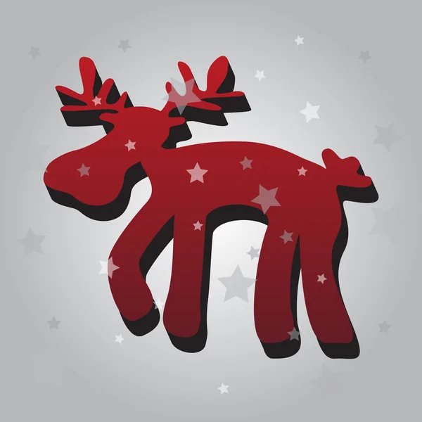 Un renne rouge de Noël isolé 3d eps10 — Image vectorielle
