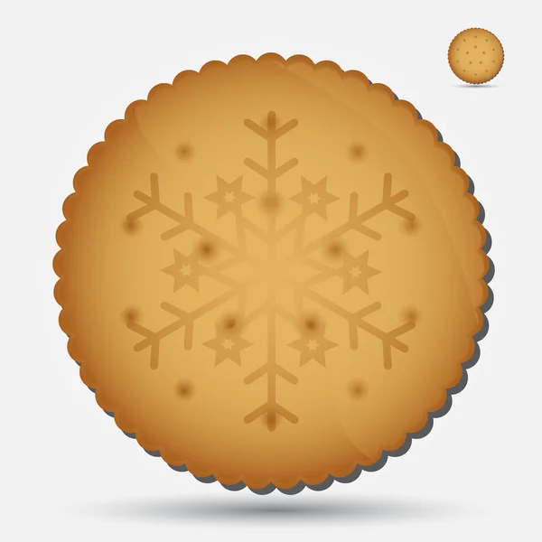 Boże Narodzenie brązowy herbatniki z eps10 symbol płatka śniegu — Wektor stockowy