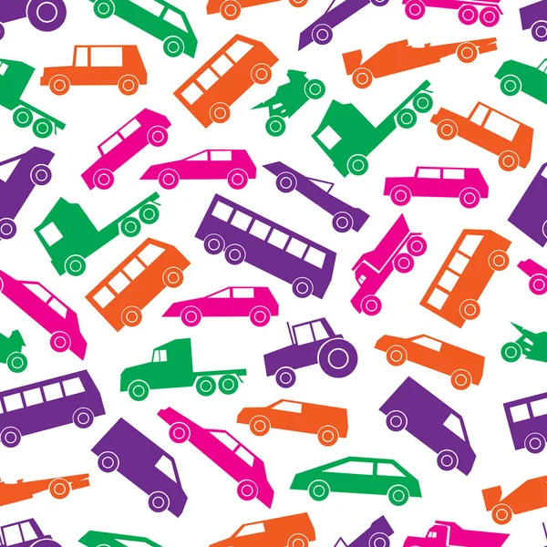 Simple cars color icons seamless pattern eps10 — Stock Vector