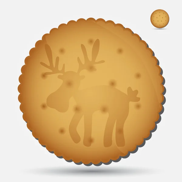 Biscuit brun de Noël avec symbole de renne eps10 — Image vectorielle