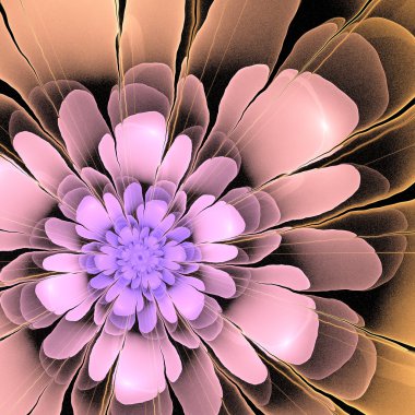 çok renkli 3d fraktal soyut asimetrik çiçek